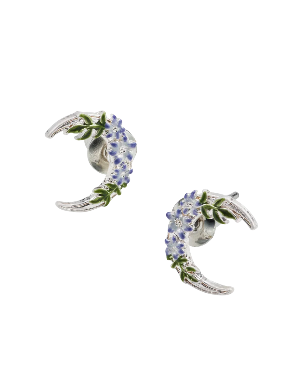 Silver Nightshade Moon Stud Earrings – Bild 4