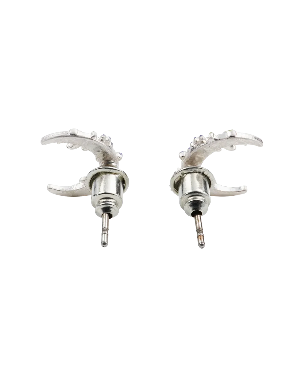 Silver Nightshade Moon Stud Earrings – Bild 5