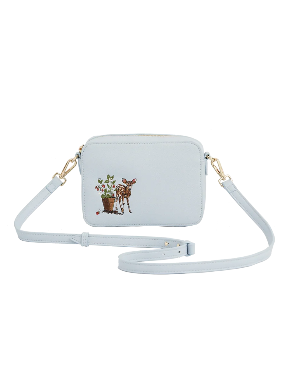 Charlotte Strawberry & Fawn Blue Embroidered Camera Bag
