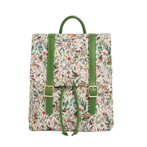 Green Garden Floral Buckle Backpack