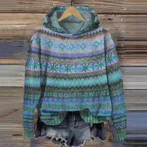 Bequemer und eleganter ethnischer Pullover Damen
