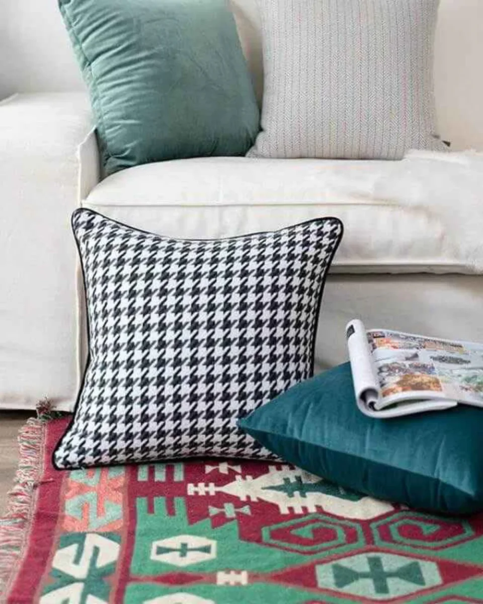 Kissenbezug im Pied-de-Poule-Design – Bild 8