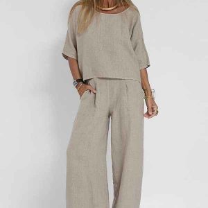 Bequemes Koordiniertes Set für Damen mit weitem Schnitt