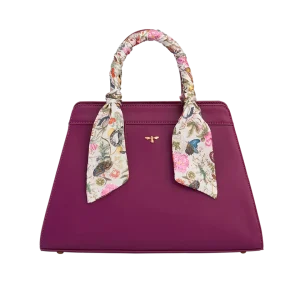 Floral Engravings Large Plum Tote