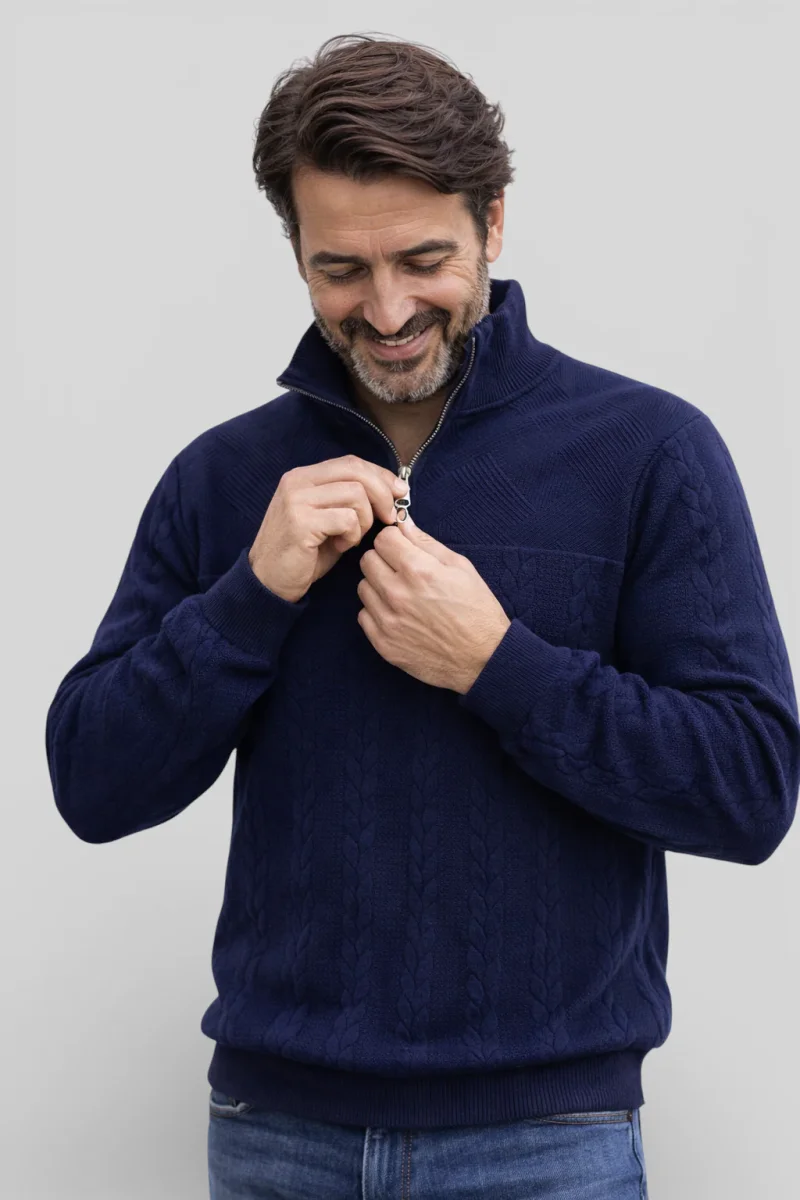 DAWSON - Langarm-Pullover mit Streifen, eleganter Henley-Sweater Damen – Bild 3