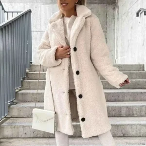Eleganter einfarbiger Wollmantel mit Gürtel für einen anspruchsvollen Stil