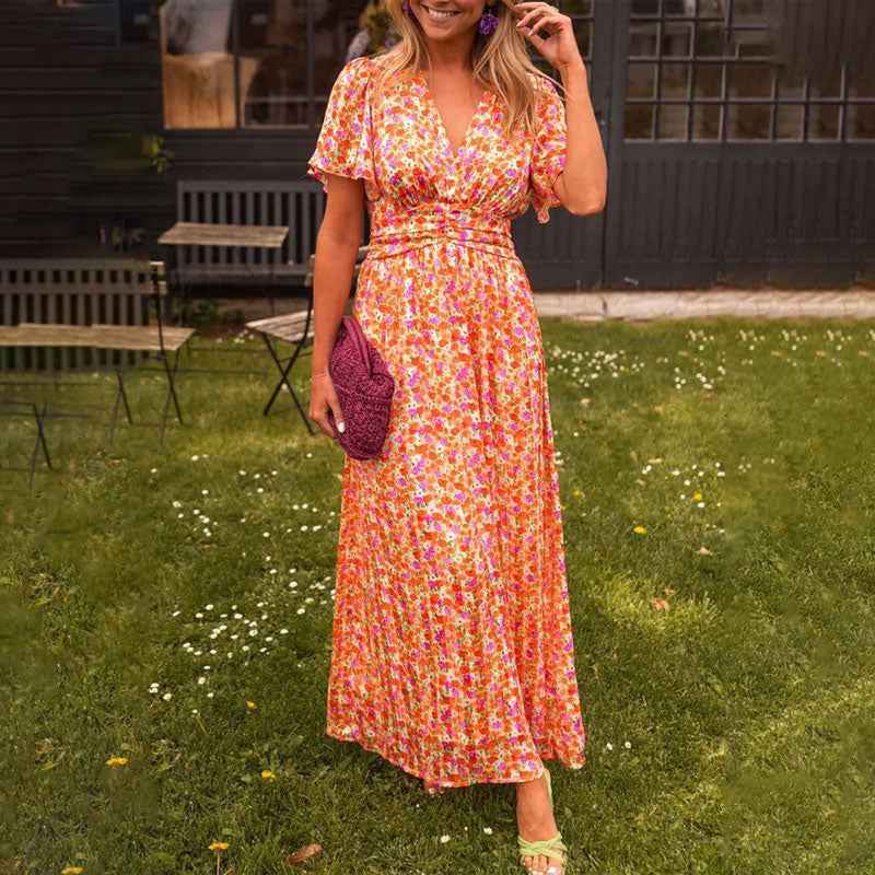 Romy V-Ausschnitt Sommerkleid - fließend, leicht und mühelos stilvoll