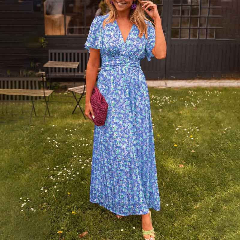 Romy V-Ausschnitt Sommerkleid - fließend, leicht und mühelos stilvoll – Bild 3