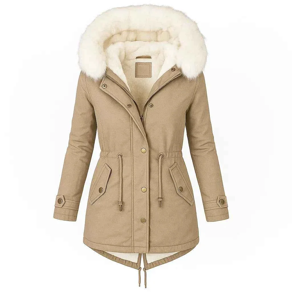 Aurora Luxe Beige Wintermantel - zeitloser Stil, gemütliche Wärme – Bild 2